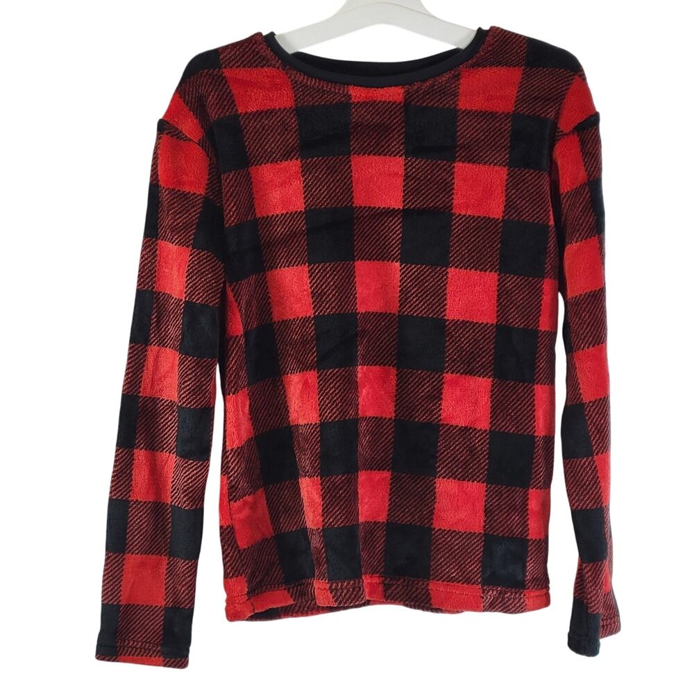 Cat & Jack Flannel Long Sleeve Pajama Top, Red, Sz L (10/12), NWT